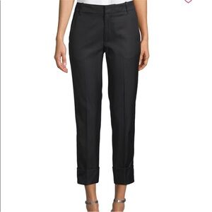 Vince Cuffed Crepe Suiting Trouser Black Sz 8 Cropped